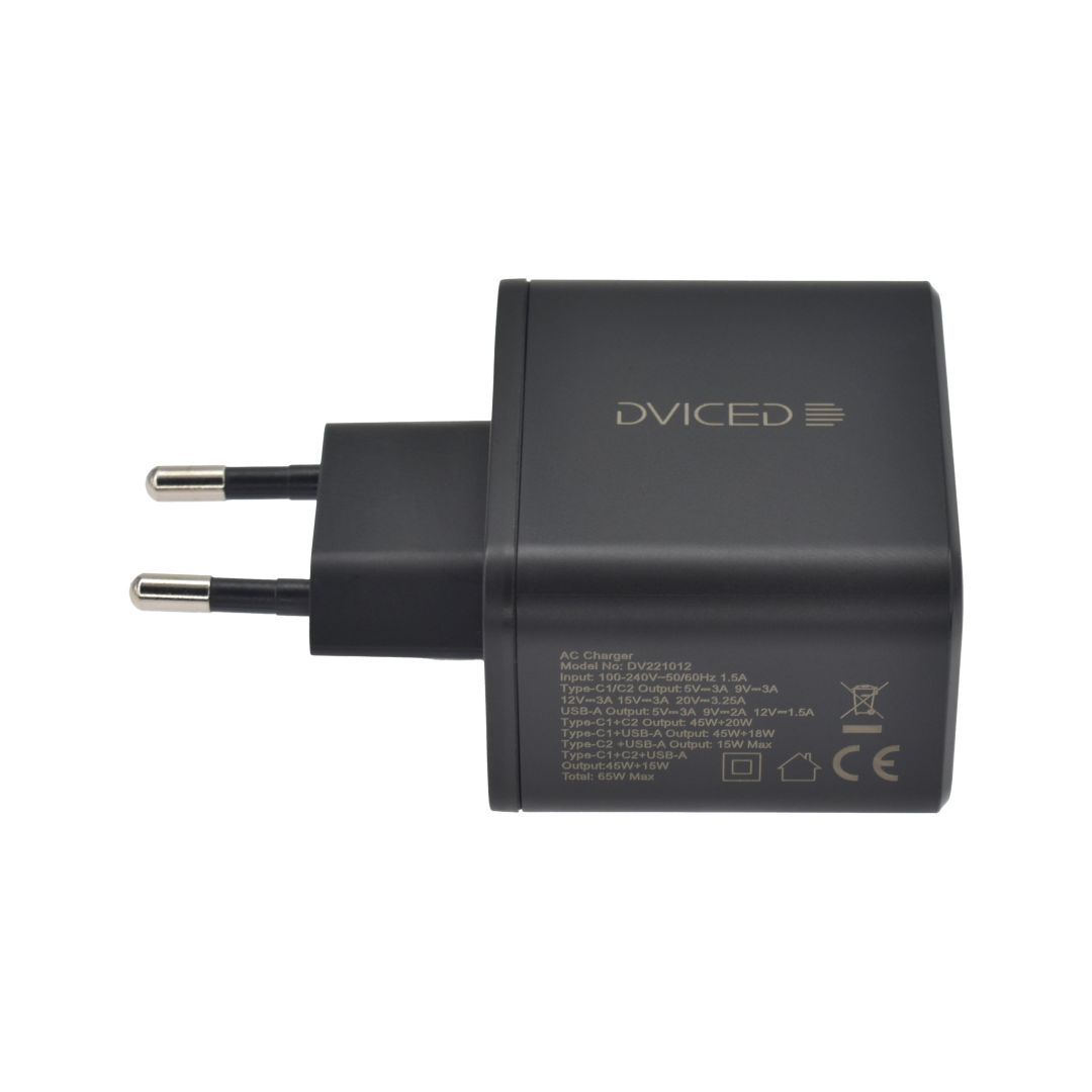 Dviced Wall charger 65W GaN EU Black Dviced Wall charger 65W GaN EU Black