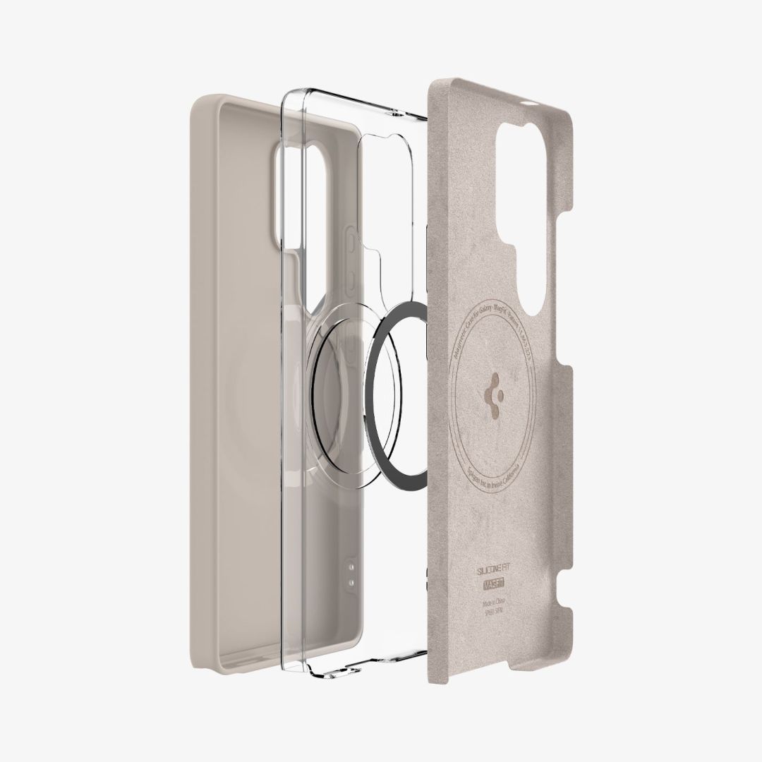 Spigen Silicone Fit MagSafe Samsung Galaxy S25 Ultra Natural Titanium Spigen Silicone Fit MagSafe Samsung Galaxy S25 Ultra Natural Titanium