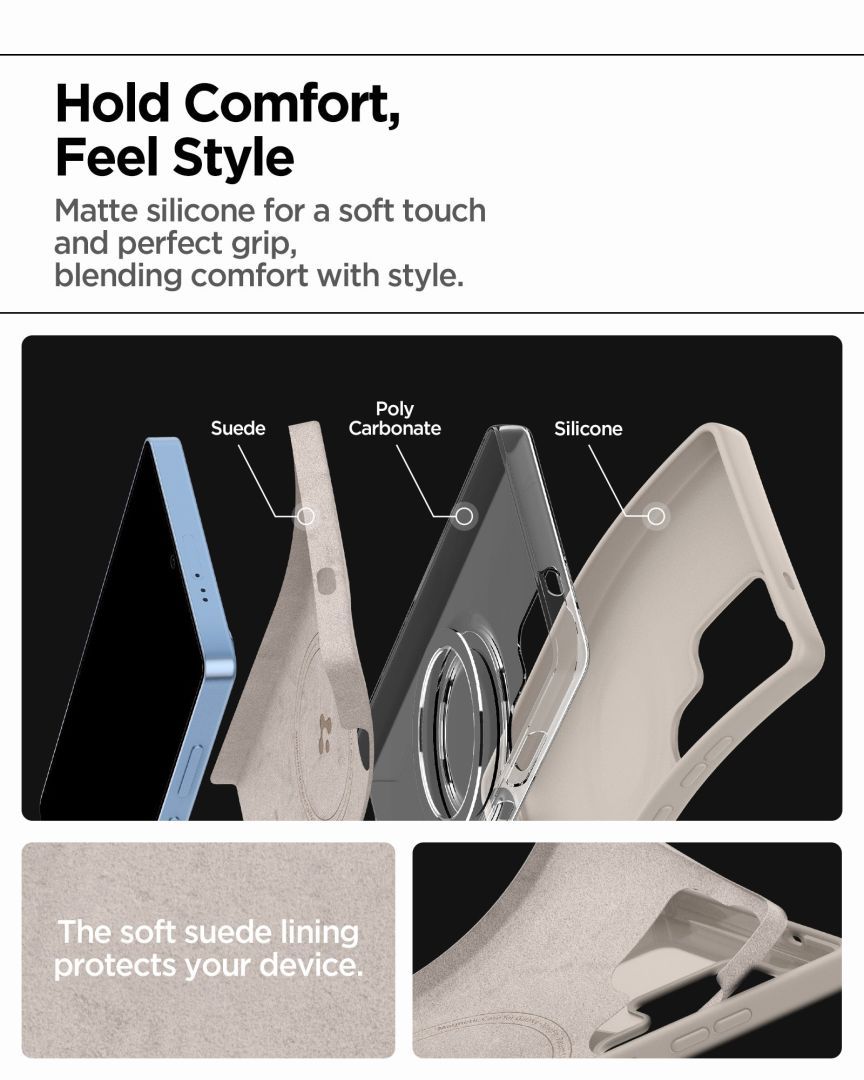 Spigen Silicone Fit MagSafe Samsung Galaxy S25 Ultra Natural Titanium Spigen Silicone Fit MagSafe Samsung Galaxy S25 Ultra Natural Titanium