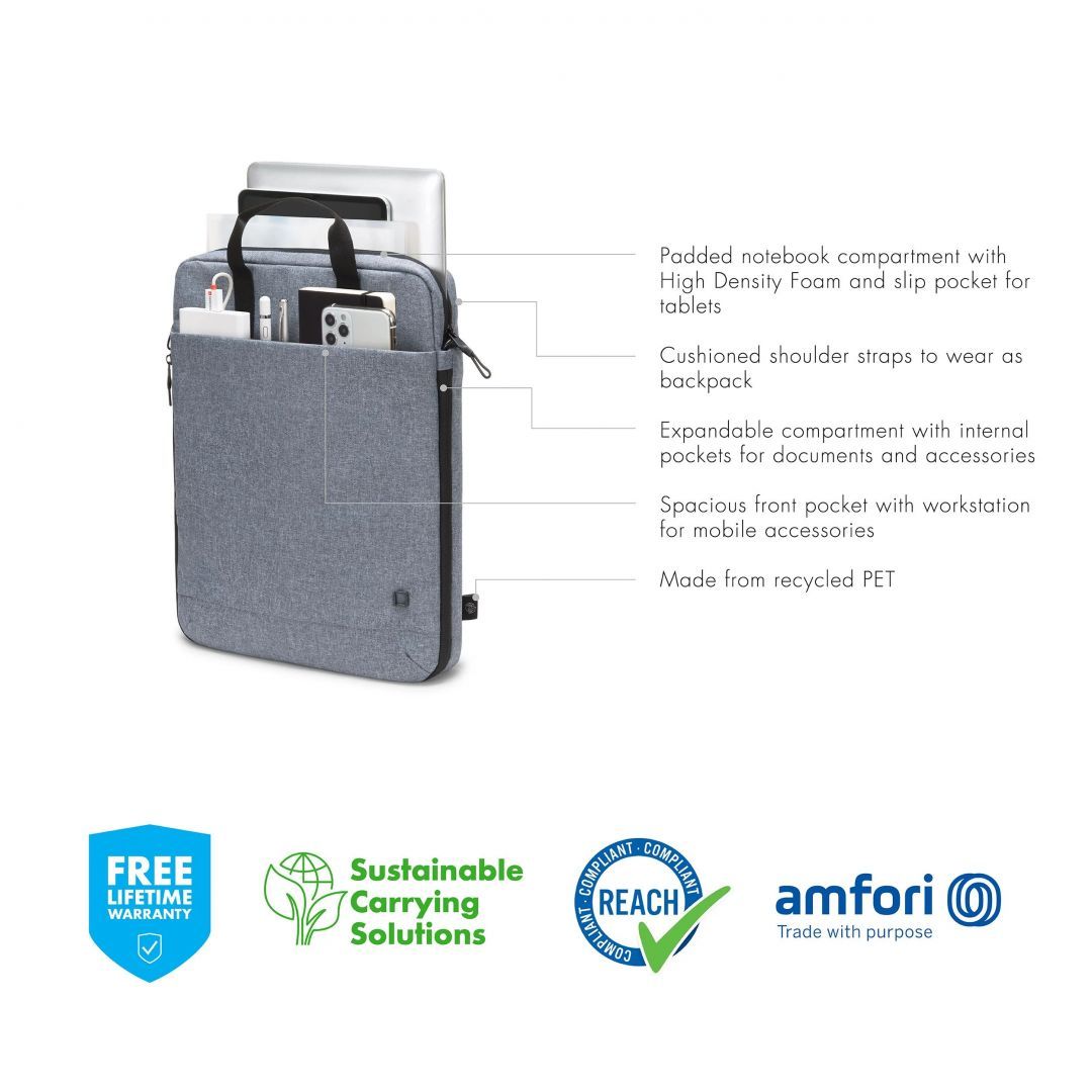 Dicota Laptop Tote Bag Eco 15,6" Blue Denim Dicota Laptop Tote Bag Eco 15,6" Blue Denim