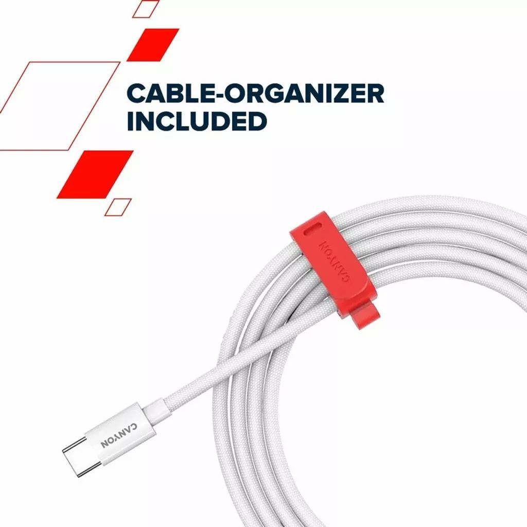 Canyon CC100AB C-C 100W cable Braided 2m White Canyon CC100AB C-C 100W cable Braided 2m White