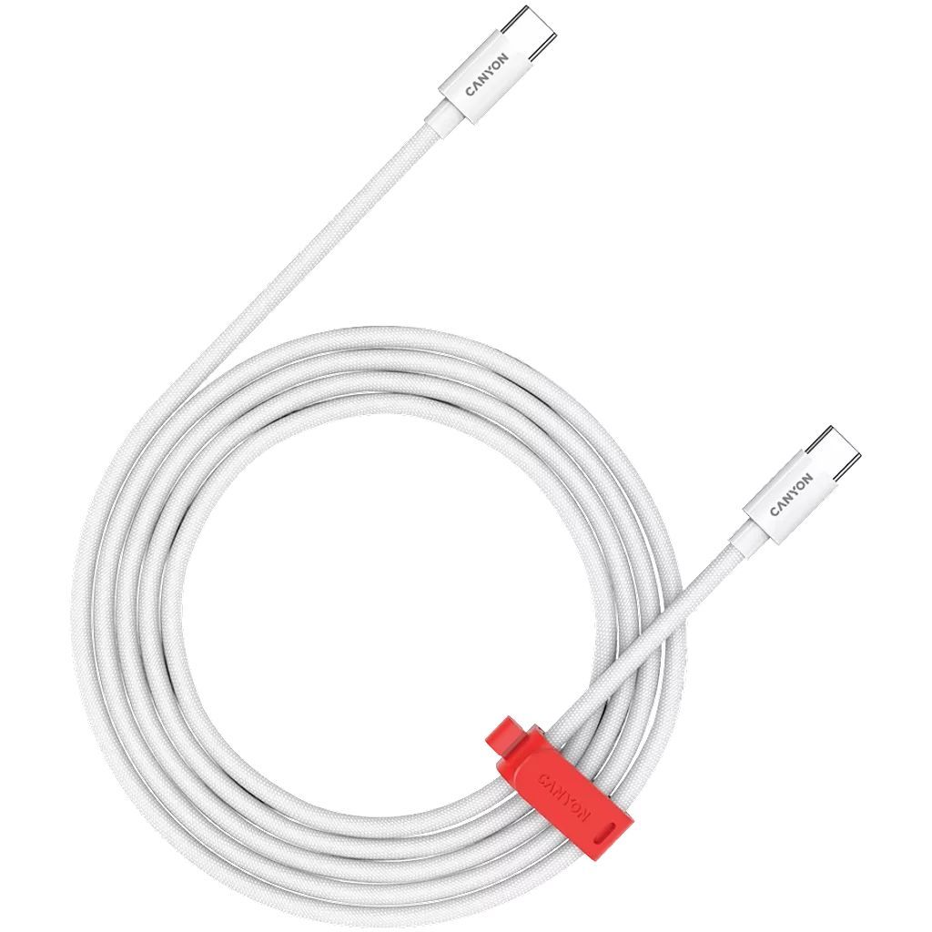 Canyon CC60AB C-C 60W Braided cable 1,2m White Canyon CC60AB C-C 60W Braided cable 1,2m White