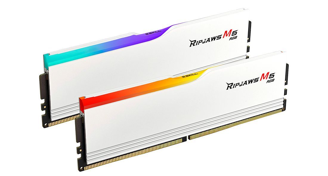 G.SKILL 32GB DDR5 6000MHz Kit(2x16GB) Ripjaw M5 RGB White G.SKILL 32GB DDR5 6000MHz Kit(2x16GB) Ripjaw M5 RGB White