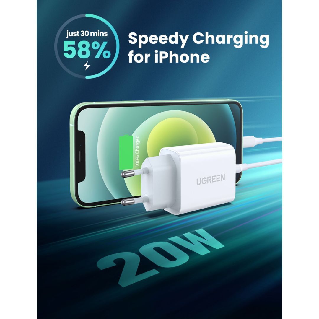 UGREEN NEXODE Wall Charger 20W White UGREEN NEXODE Wall Charger 20W White