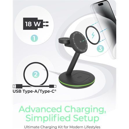 Raidsonic IB-SH102-CH 3-in-1 univerzális vezeték nélküli töltő adapter Black Raidsonic IB-SH102-CH 3-in-1 univerzális vezeték nélküli töltő adapter Black