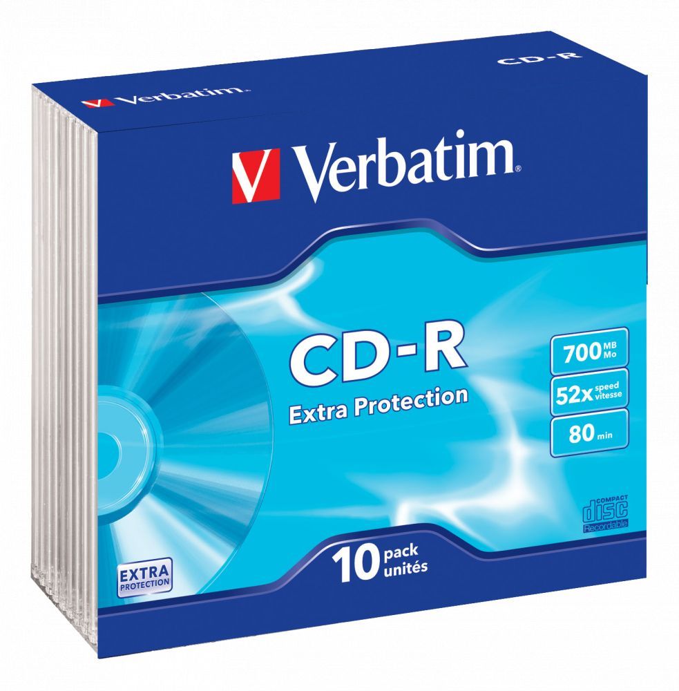Verbatim DataLife CD-R 80 52x slim tok 10db/cs (10-es címke) Verbatim DataLife CD-R 80 52x slim tok 10db/cs (10-es címke)