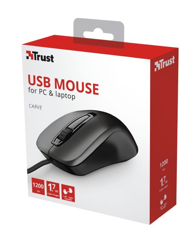 Trust Carve USB mouse Black Trust Carve USB mouse Black
