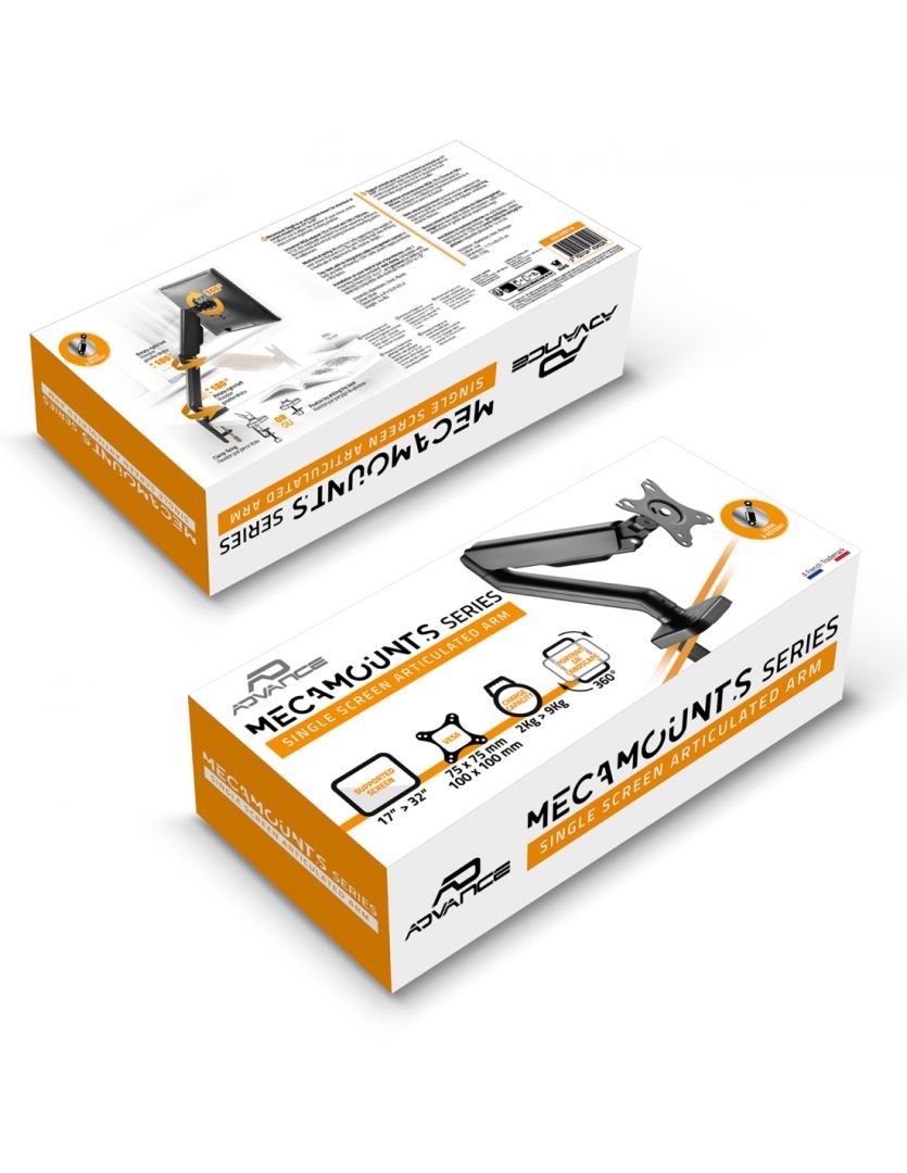 Advance MecaMount Single 17"-32" Monitor Console Black Advance MecaMount Single 17"-32" Monitor Console Black