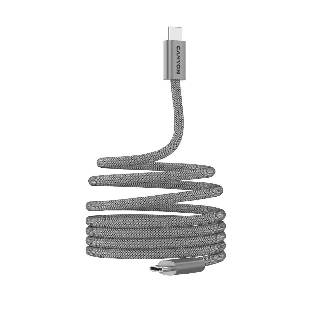 Canyon CND-CCMG60AB15LG OnWire 60MG C-C 60W Magnet Braided cable 1m Light Grey Canyon CND-CCMG60AB15LG OnWire 60MG C-C 60W Magnet Braided cable 1m Light Grey