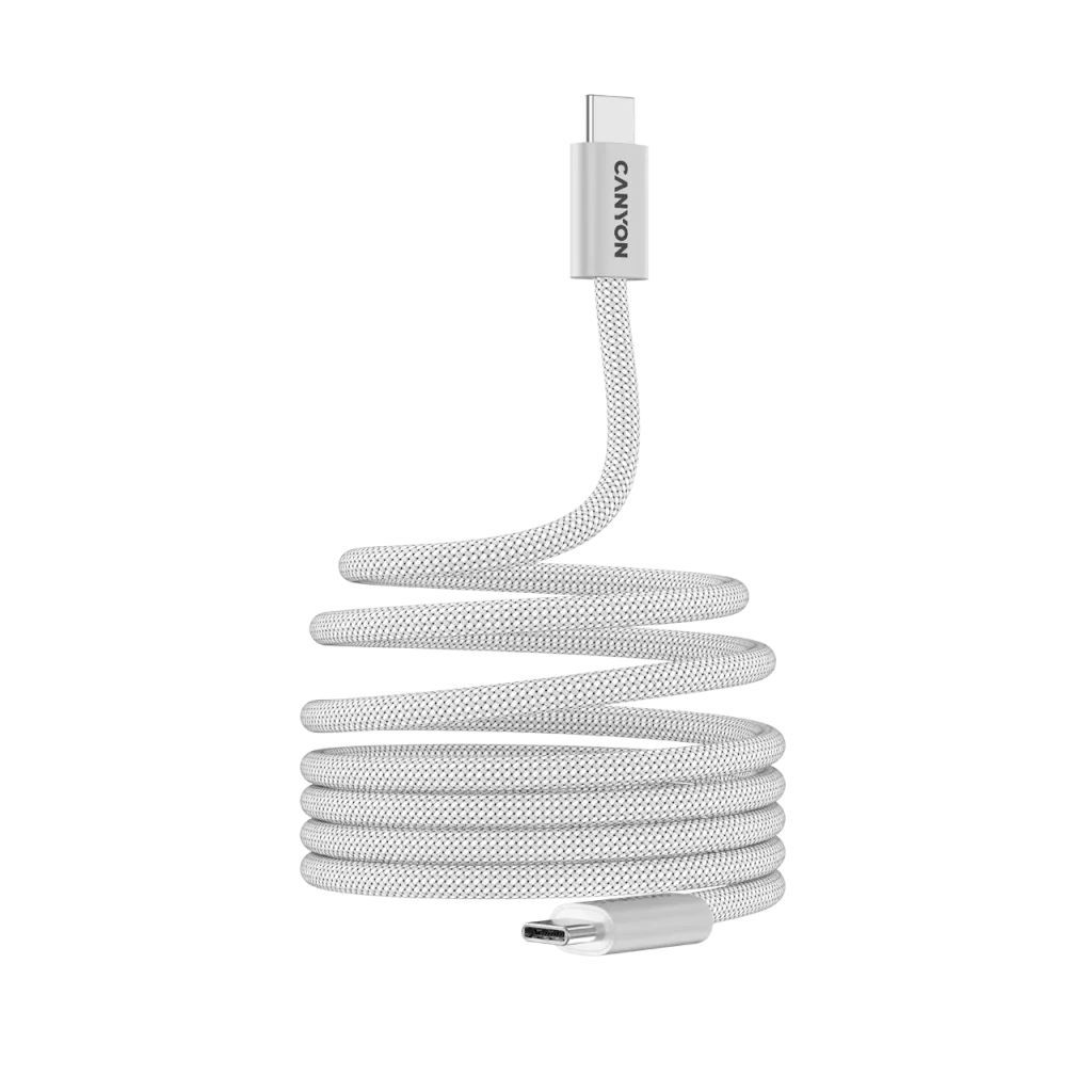 Canyon CND-CCMG60AB15W OnWire 60MG C-C 60W Magnet Braided cable 1m White Canyon CND-CCMG60AB15W OnWire 60MG C-C 60W Magnet Braided cable 1m White