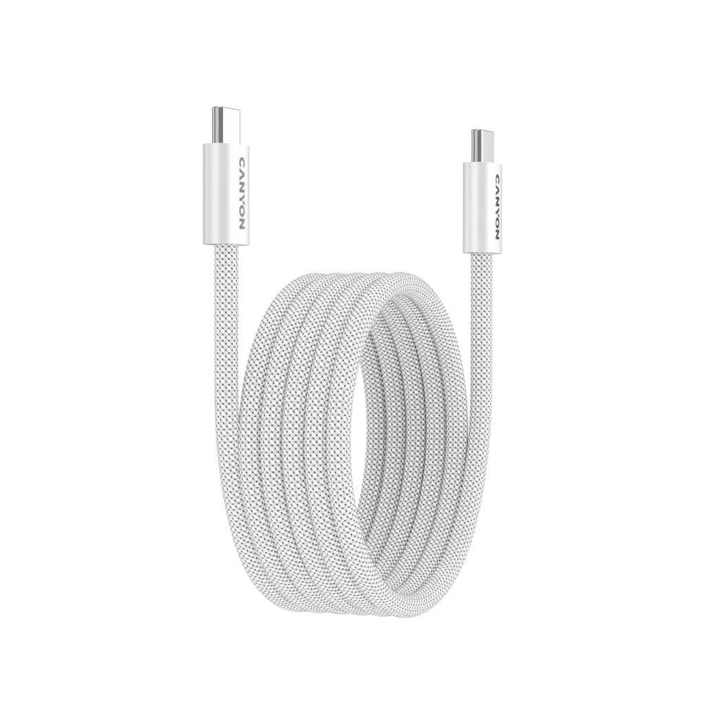 Canyon CND-CCMG60AB15W OnWire 60MG C-C 60W Magnet Braided cable 1m White Canyon CND-CCMG60AB15W OnWire 60MG C-C 60W Magnet Braided cable 1m White