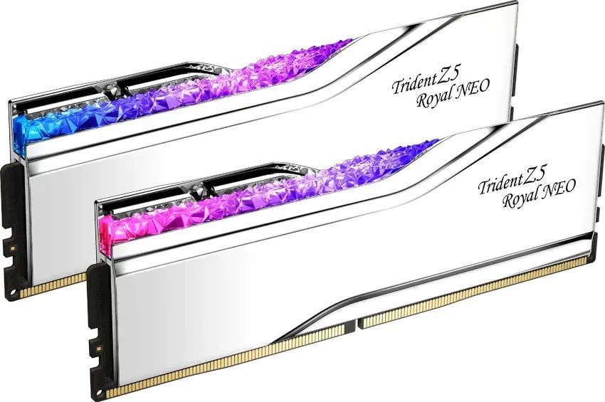 G.SKILL 32GB DDR5 6400MHz Kit(2x16GB) Trident Z5 Royal Neo RGB Silver G.SKILL 32GB DDR5 6400MHz Kit(2x16GB) Trident Z5 Royal Neo RGB Silver