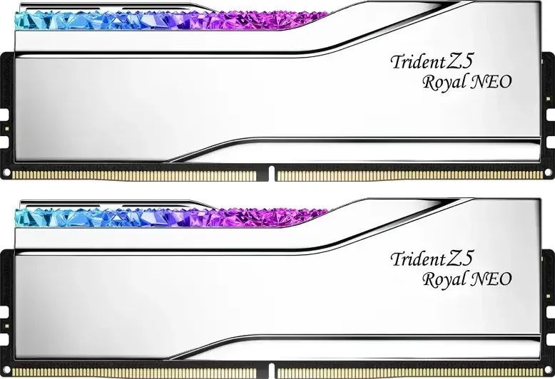 G.SKILL 32GB DDR5 6400MHz Kit(2x16GB) Trident Z5 Royal Neo RGB Silver G.SKILL 32GB DDR5 6400MHz Kit(2x16GB) Trident Z5 Royal Neo RGB Silver