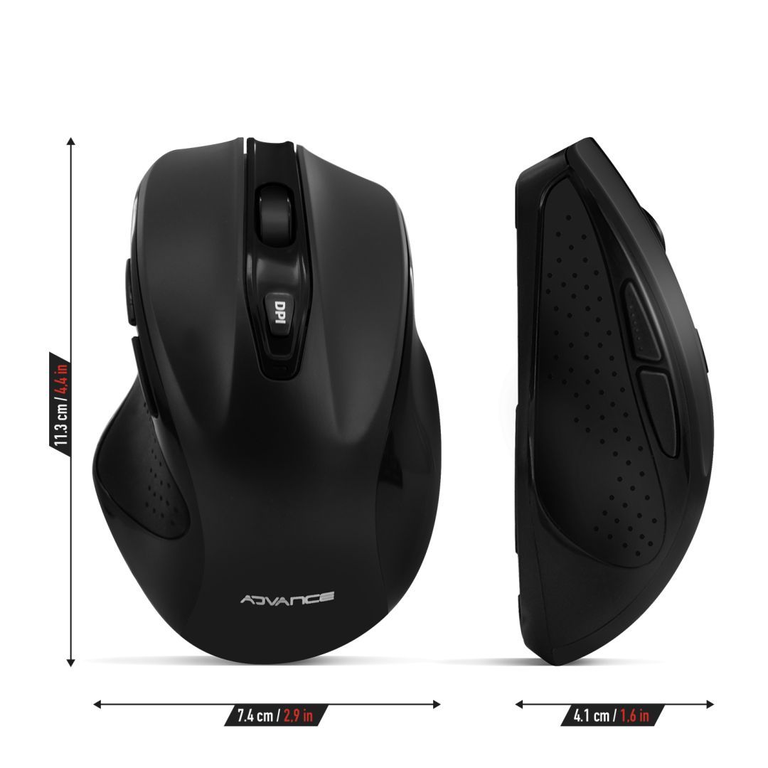 Advance Shape 6D Wireless Mouse Black Advance Shape 6D Wireless Mouse Black