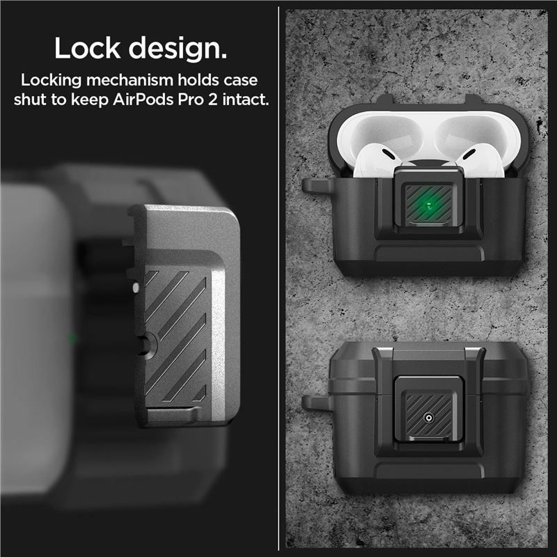 Spigen Lock Fit, matte black - AirPods Pro 2 Spigen Lock Fit, matte black - AirPods Pro 2