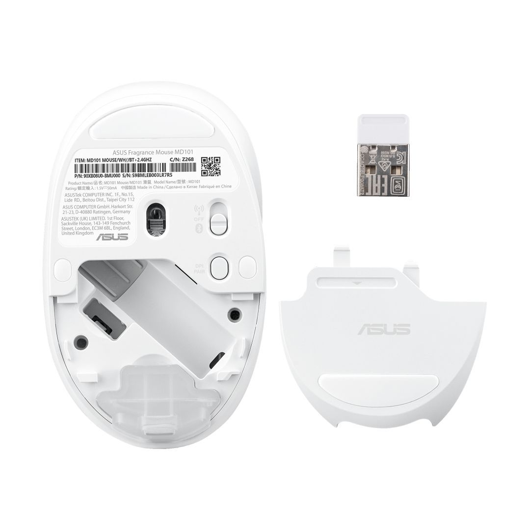 Asus MD101 Fragrance Wireless Mouse Iridescent White