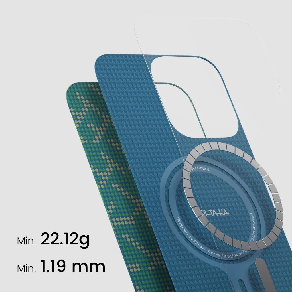 Pitaka Tactile Woven Case PTK iPhone 16 Pro Green/Gold Pitaka Tactile Woven Case PTK iPhone 16 Pro Green/Gold