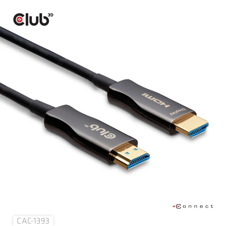 Club3D HDMI Hybrid AOC Cable 8K60Hz/4K120Hz 50m Black