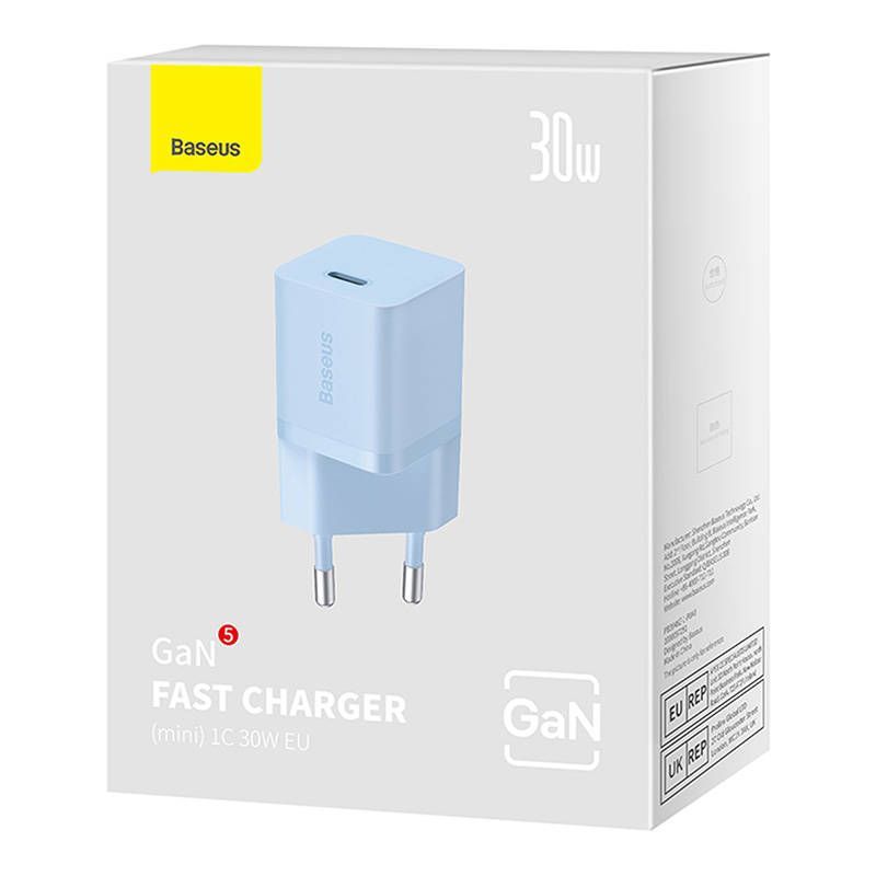 Baseus GaN5 Mini USB-C Charger Blue Baseus GaN5 Mini USB-C Charger Blue