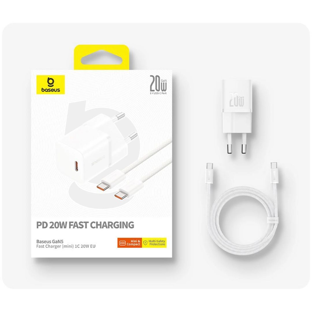 Baseus GaN5 Mini 20W Wall Charger White Baseus GaN5 Mini 20W Wall Charger White