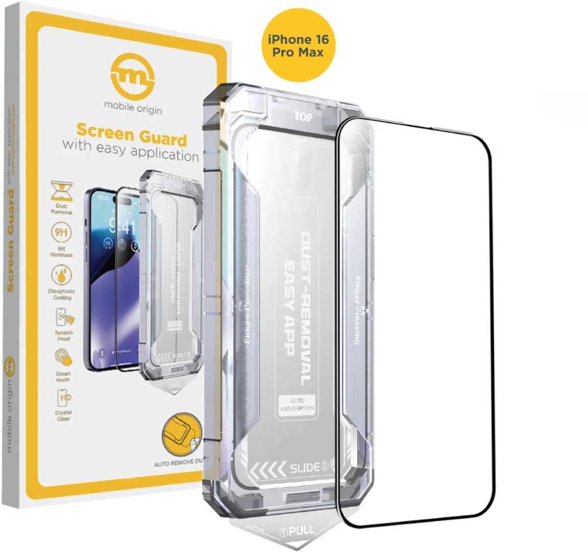 Mobile Origin Screen Guard with easy application iPhone 16 Pro Max Yellow Mobile Origin Screen Guard with easy application iPhone 16 Pro Max Yellow