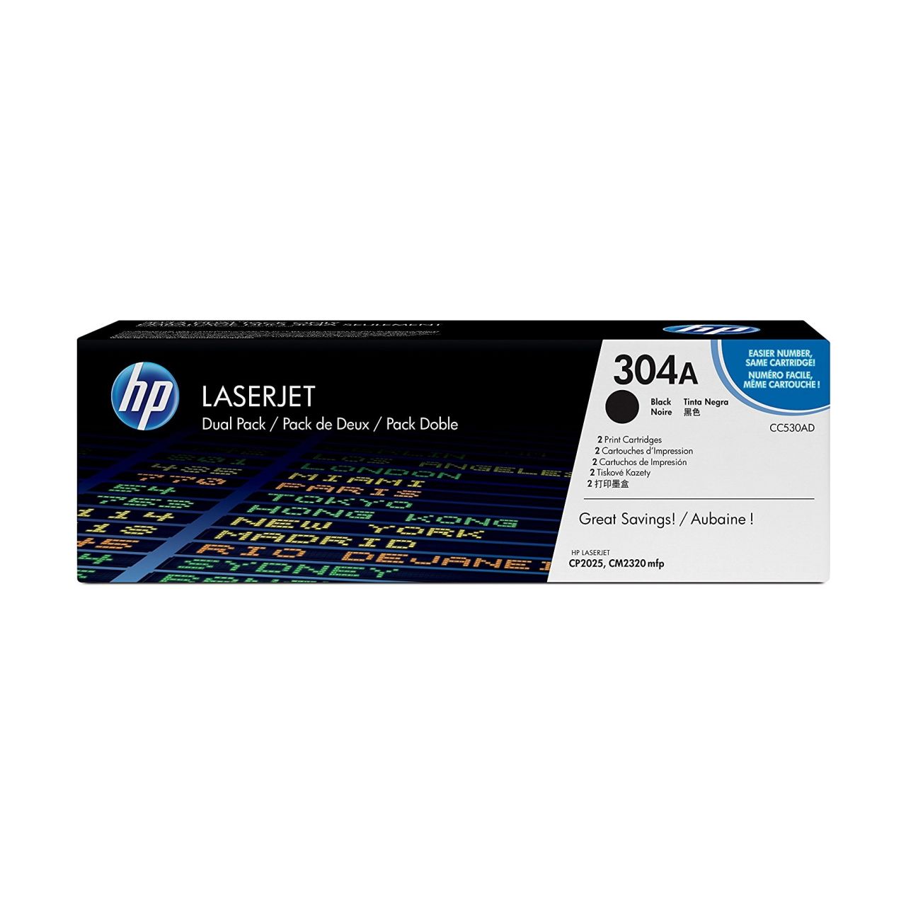 HP CC530AD (304A) 2-pack Black toner HP CC530AD (304A) 2-pack Black toner