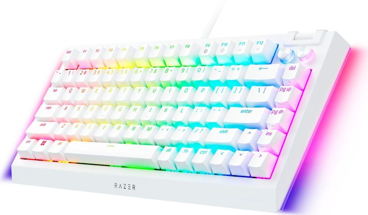 Razer BlackWidow V4 75% Mechanical Switches (Tactile) Keyboard White US Razer BlackWidow V4 75% Mechanical Switches (Tactile) Keyboard White US