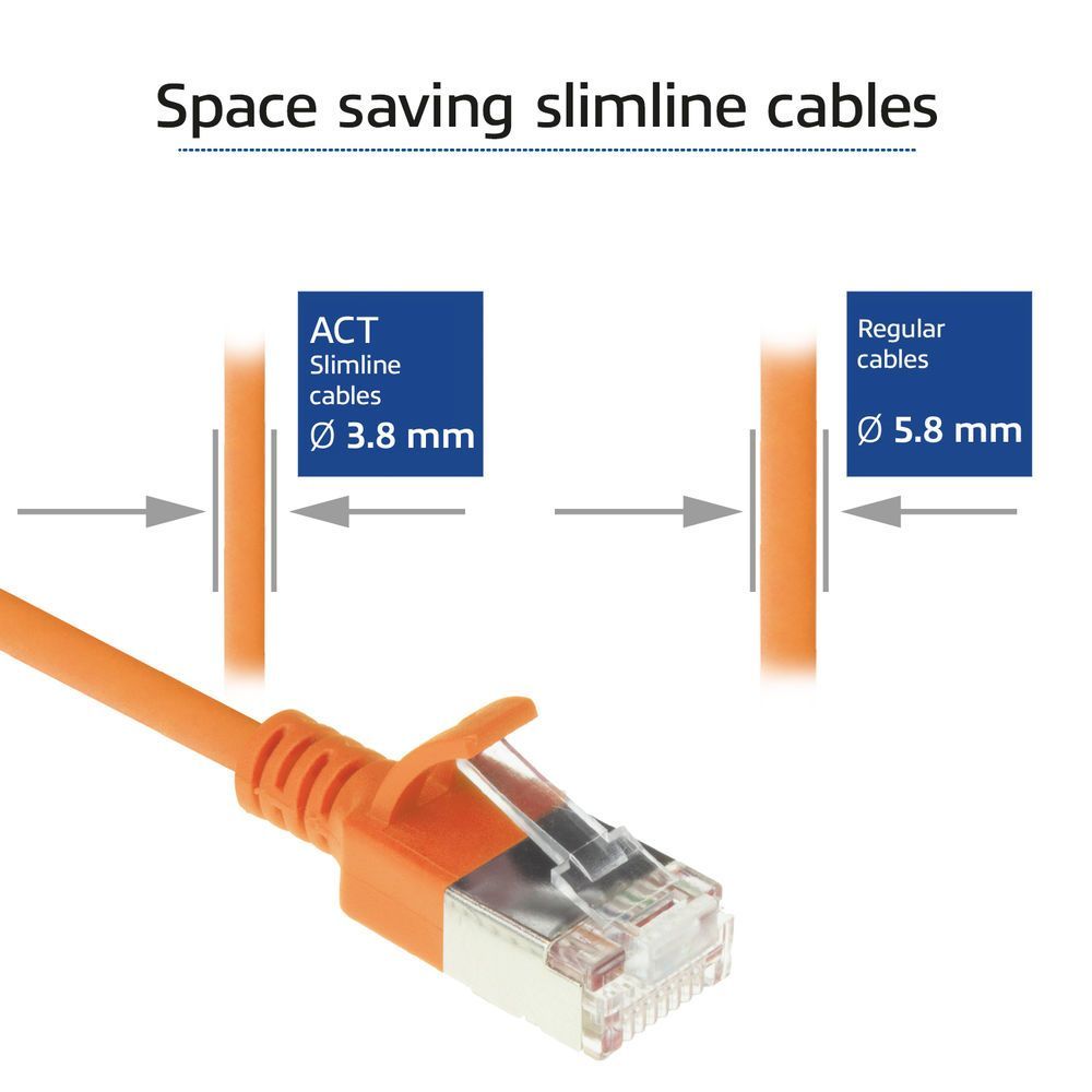ACT CAT6A U-FTP Patch Cable 5m Orange ACT CAT6A U-FTP Patch Cable 5m Orange