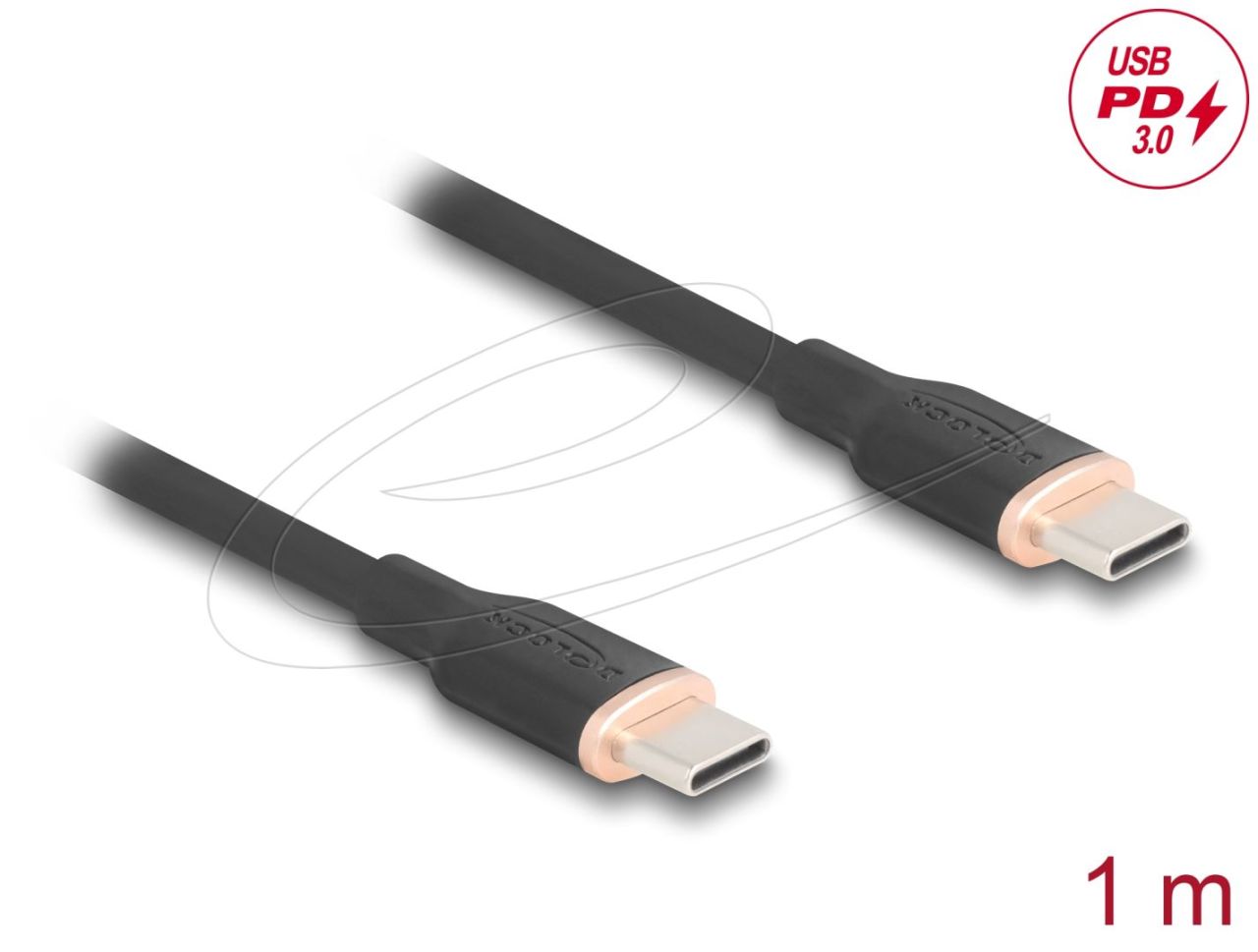 DeLock USB cable USB-C to USB-C 1m Black DeLock USB cable USB-C to USB-C 1m Black