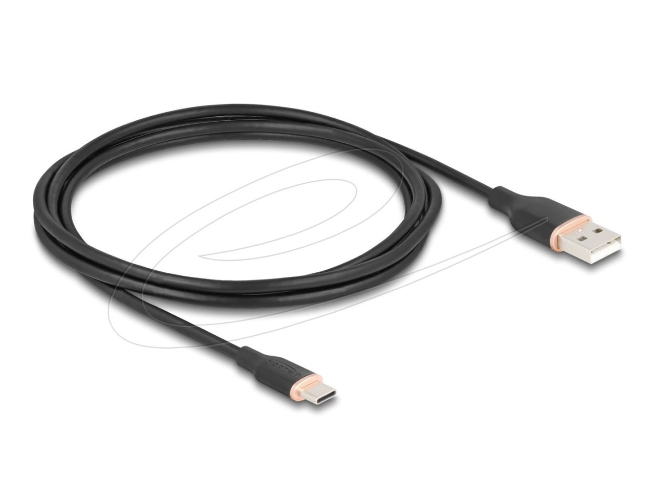 DeLock USB 2.0 kábel USB-A to USB-C 2,5m Black DeLock USB 2.0 kábel USB-A to USB-C 2,5m Black