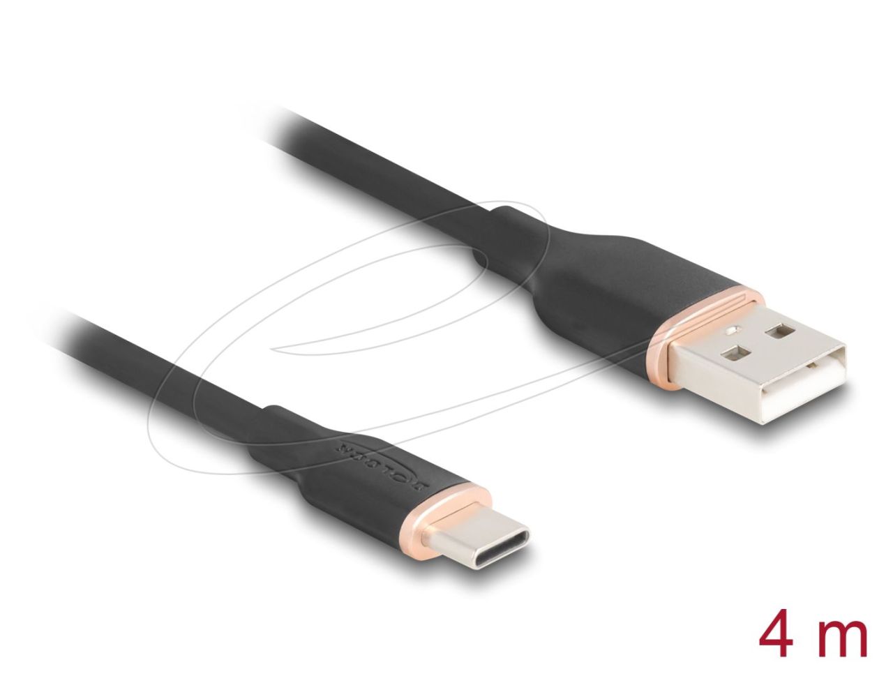 DeLock USB 2.0 kábel USB-A to USB-C 4m Black DeLock USB 2.0 kábel USB-A to USB-C 4m Black