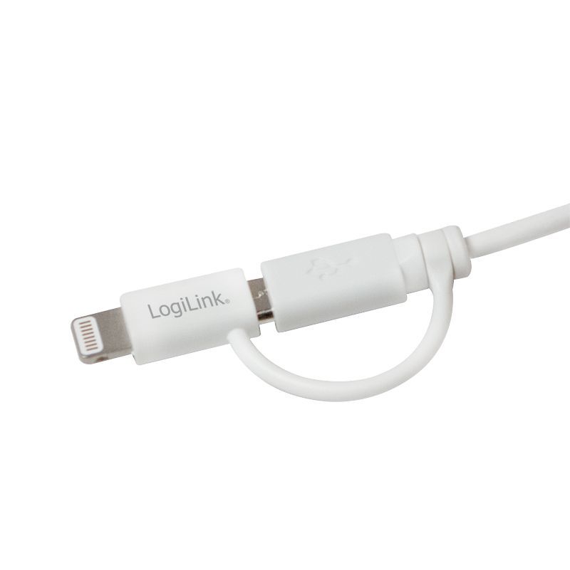 Logilink USB 2.0 cable USB-A/M to Micro-USB + Lightning/M 1m White