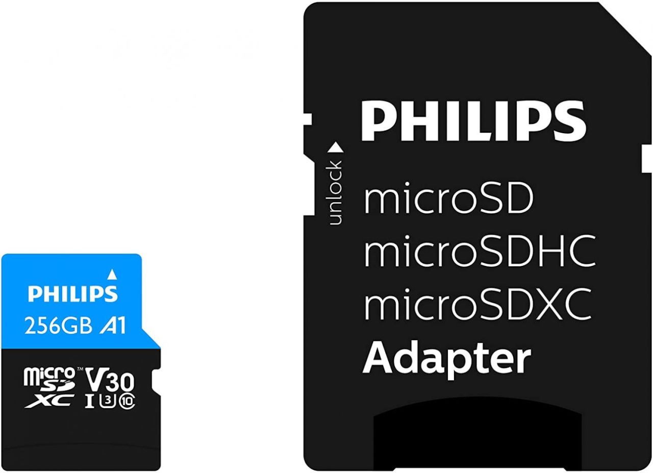 Philips 256GB microSDXC Class10 UHS-I U3 + adapterrel Philips 256GB microSDXC Class10 UHS-I U3 + adapterrel