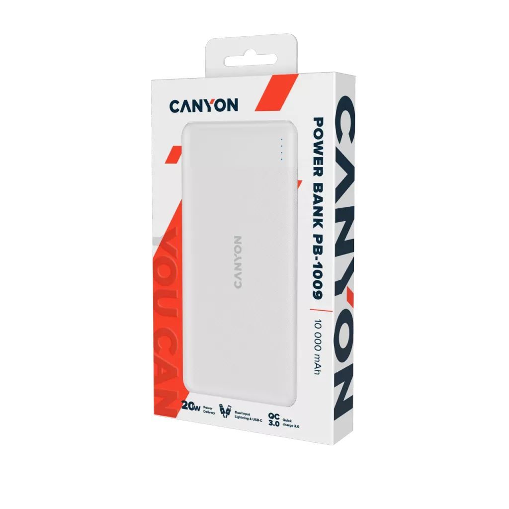 Canyon CNE-CPB109W 10000mAh Powerbank White Canyon CNE-CPB109W 10000mAh Powerbank White
