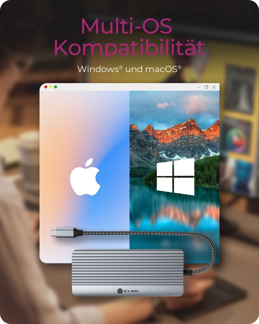 Raidsonic IcyBox IB-DK4040A-CPD USB-C Docking Station Grey Raidsonic IcyBox IB-DK4040A-CPD USB-C Docking Station Grey