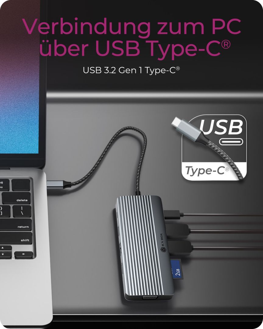 Raidsonic IcyBox IB-DK4040A-CPD USB-C Docking Station Grey Raidsonic IcyBox IB-DK4040A-CPD USB-C Docking Station Grey