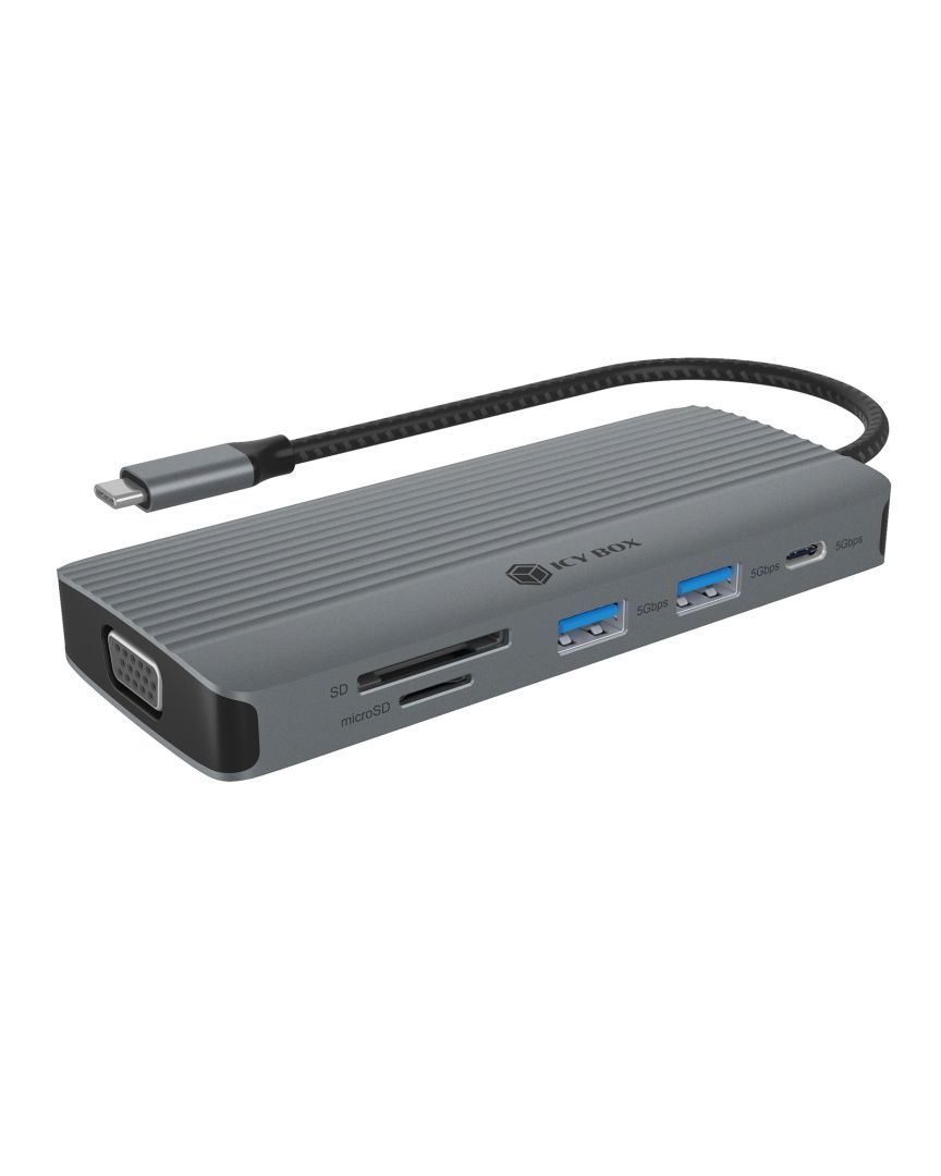 Raidsonic IcyBox IB-DK4040A-CPD USB-C Docking Station Grey Raidsonic IcyBox IB-DK4040A-CPD USB-C Docking Station Grey