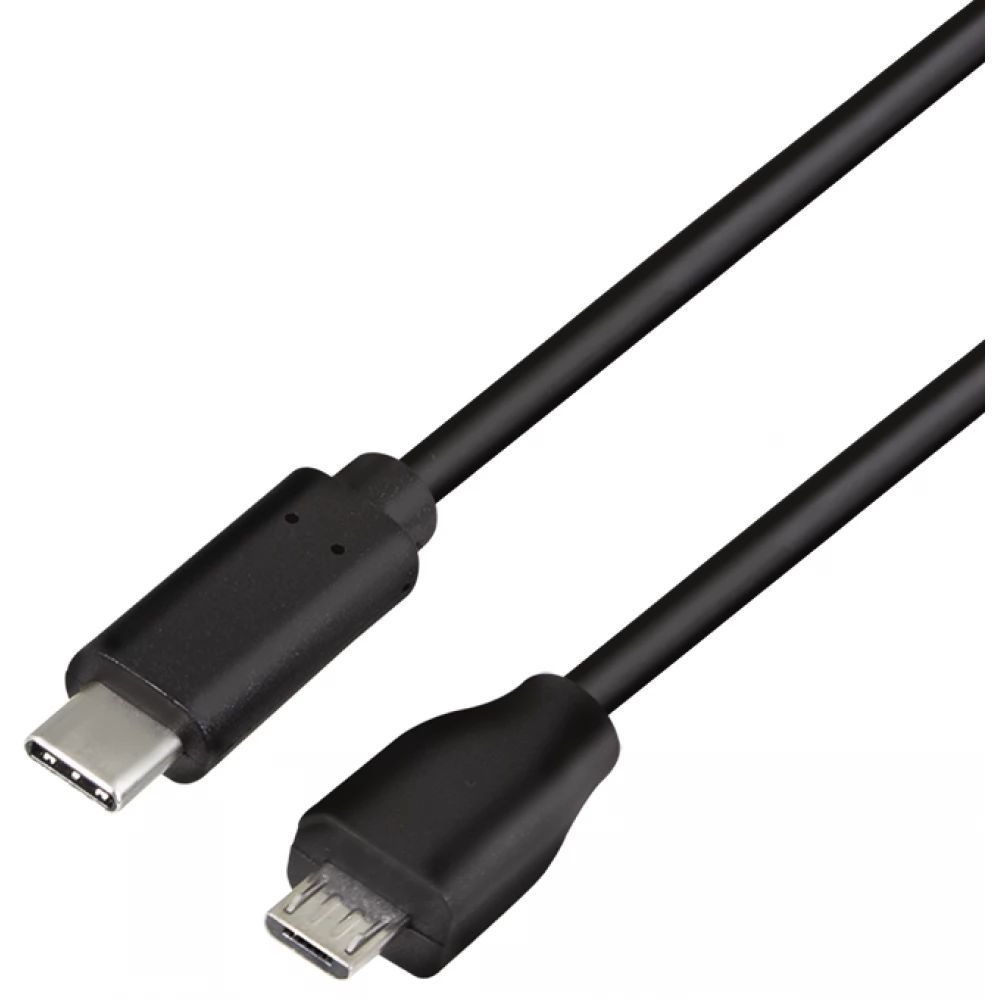 Logilink USB 2.0 cable USB-C male to micro-USB male 1m Black Logilink USB 2.0 cable USB-C male to micro-USB male 1m Black