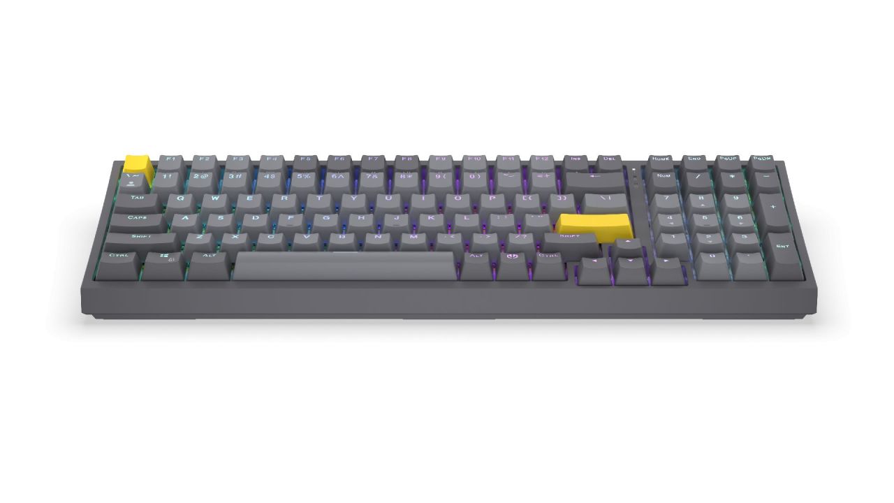 Endorfy Celeris 1800 Wireless Bluetooth Yellow Switch Mechanical Keyboard Black US