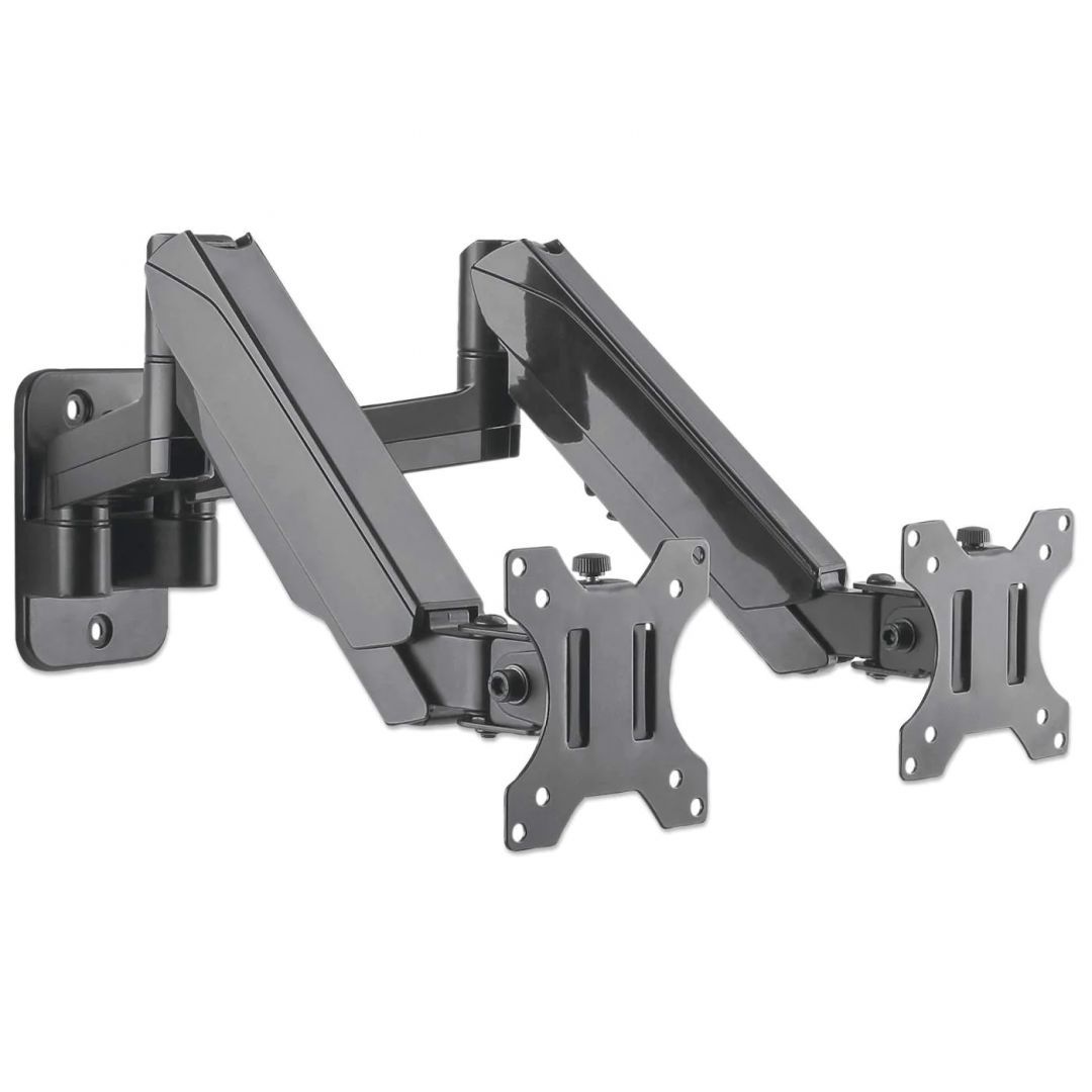 Manhattan Universal Gas Spring Dual Monitor Wall Mount Black Manhattan Universal Gas Spring Dual Monitor Wall Mount Black