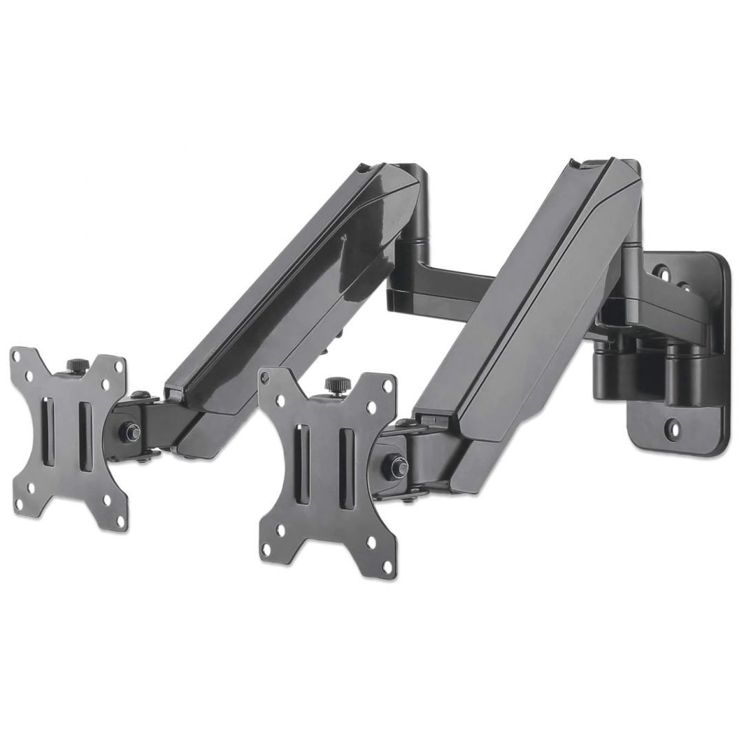 Manhattan Universal Gas Spring Dual Monitor Wall Mount Black Manhattan Universal Gas Spring Dual Monitor Wall Mount Black