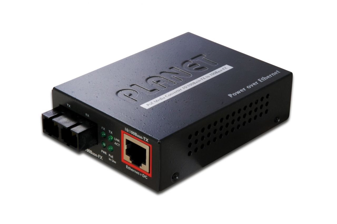 Planet PLANET Fast Ethernet PoE Media Converter, MM Planet PLANET Fast Ethernet PoE Media Converter, MM