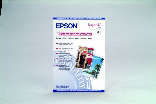 Epson Premium Semigloss Photo Paper, DIN A3+, 251g/m?, 20 Sheet Epson Premium Semigloss Photo Paper, DIN A3+, 251g/m?, 20 Sheet