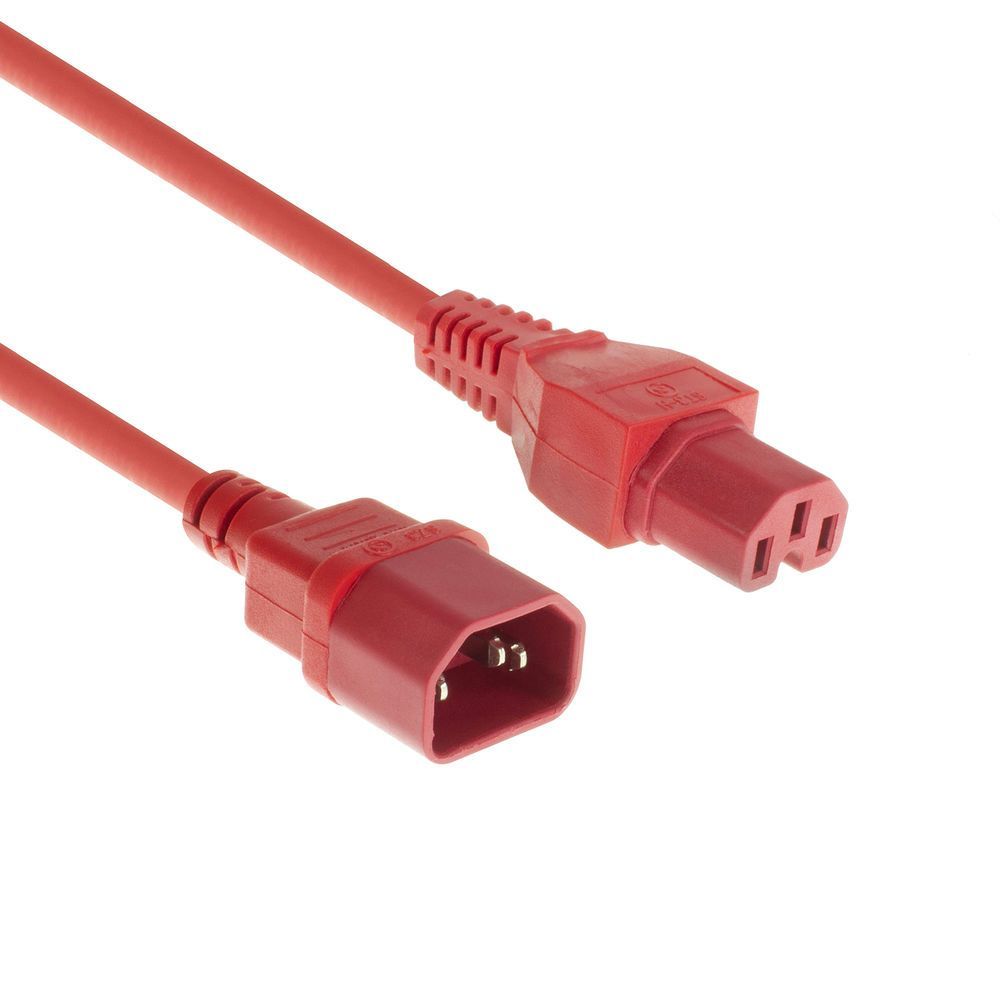 ACT Powercord C14 - C15 1,2m Red ACT Powercord C14 - C15 1,2m Red
