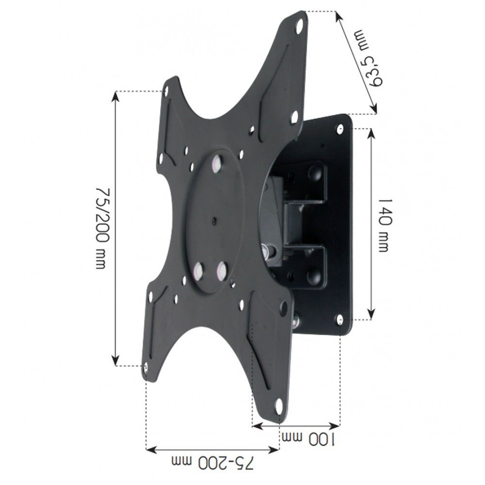 TECHLY 19"-37" Wall Bracket for LED LCD TV Tilt 1 Swivel Black TECHLY 19"-37" Wall Bracket for LED LCD TV Tilt 1 Swivel Black
