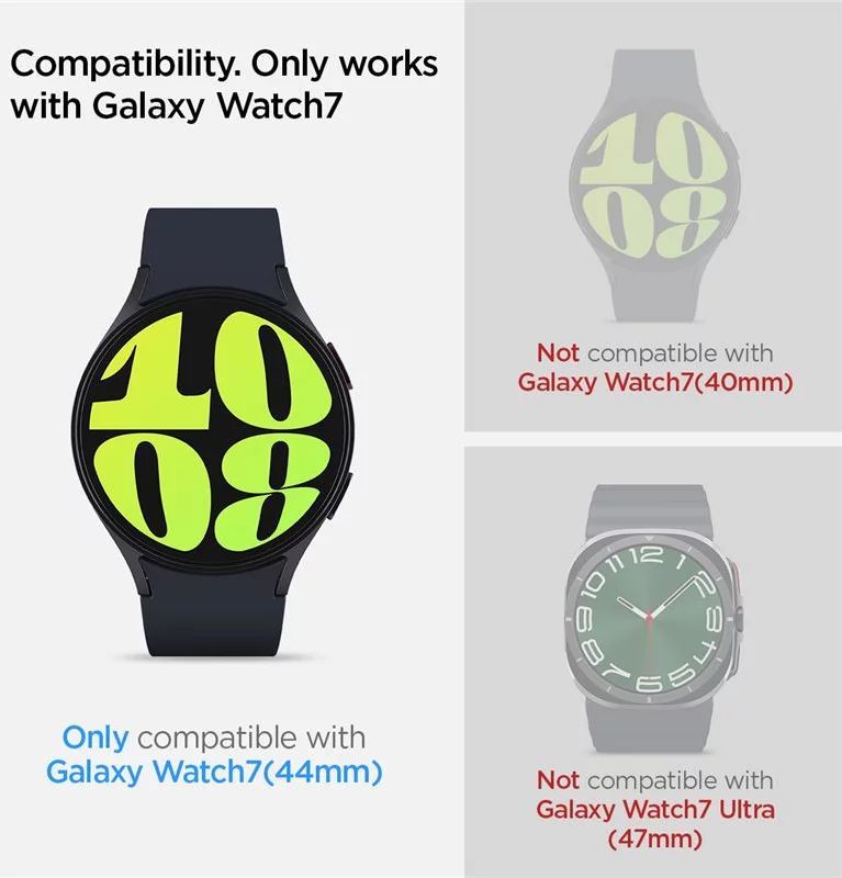 Spigen Glass tR EZ Fit Samsung Galaxy Watch7 (44mm) 2 Pack Transparency