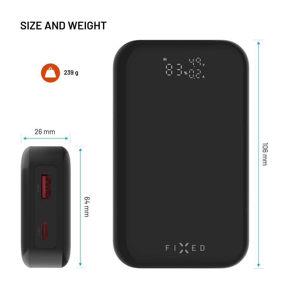 FIXED Zen 10 Pro 10 000 mAh Powerbank, fekete