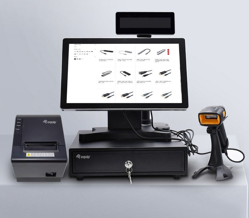 EQuip USB 1D/2D Barcode Scanner with Stand Vonalkódolvasó Black EQuip USB 1D/2D Barcode Scanner with Stand Vonalkódolvasó Black