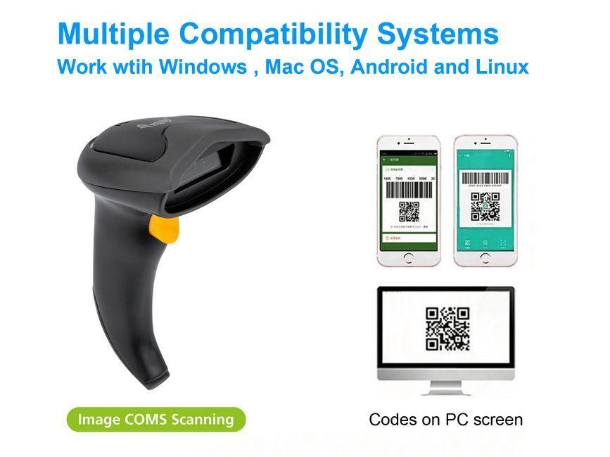 EQuip USB 1D/2D Barcode Scanner with Stand Vonalkódolvasó Black EQuip USB 1D/2D Barcode Scanner with Stand Vonalkódolvasó Black