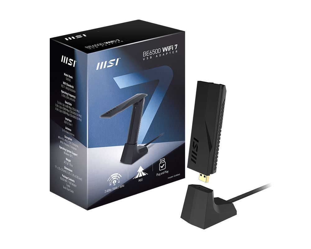 Msi BE6500 WiFi 7 USB Adapter Msi BE6500 WiFi 7 USB Adapter